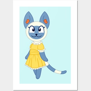 Mitzi in a yellow dress Posters and Art
